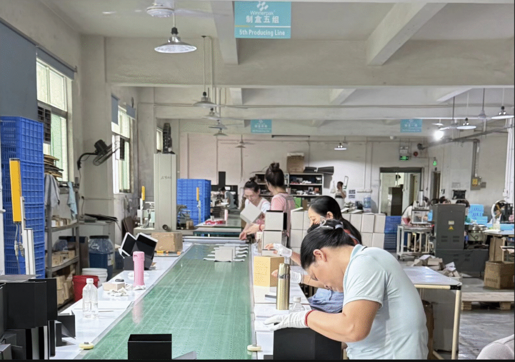 factory workshop for jewelry papckaging