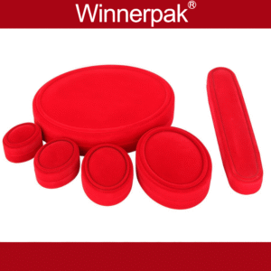 oval shape flocked jewellery boxes