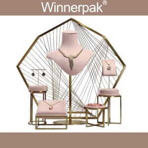 jewelry display set B pink suede