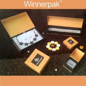 fashion jewelry cardboard box orange and brown